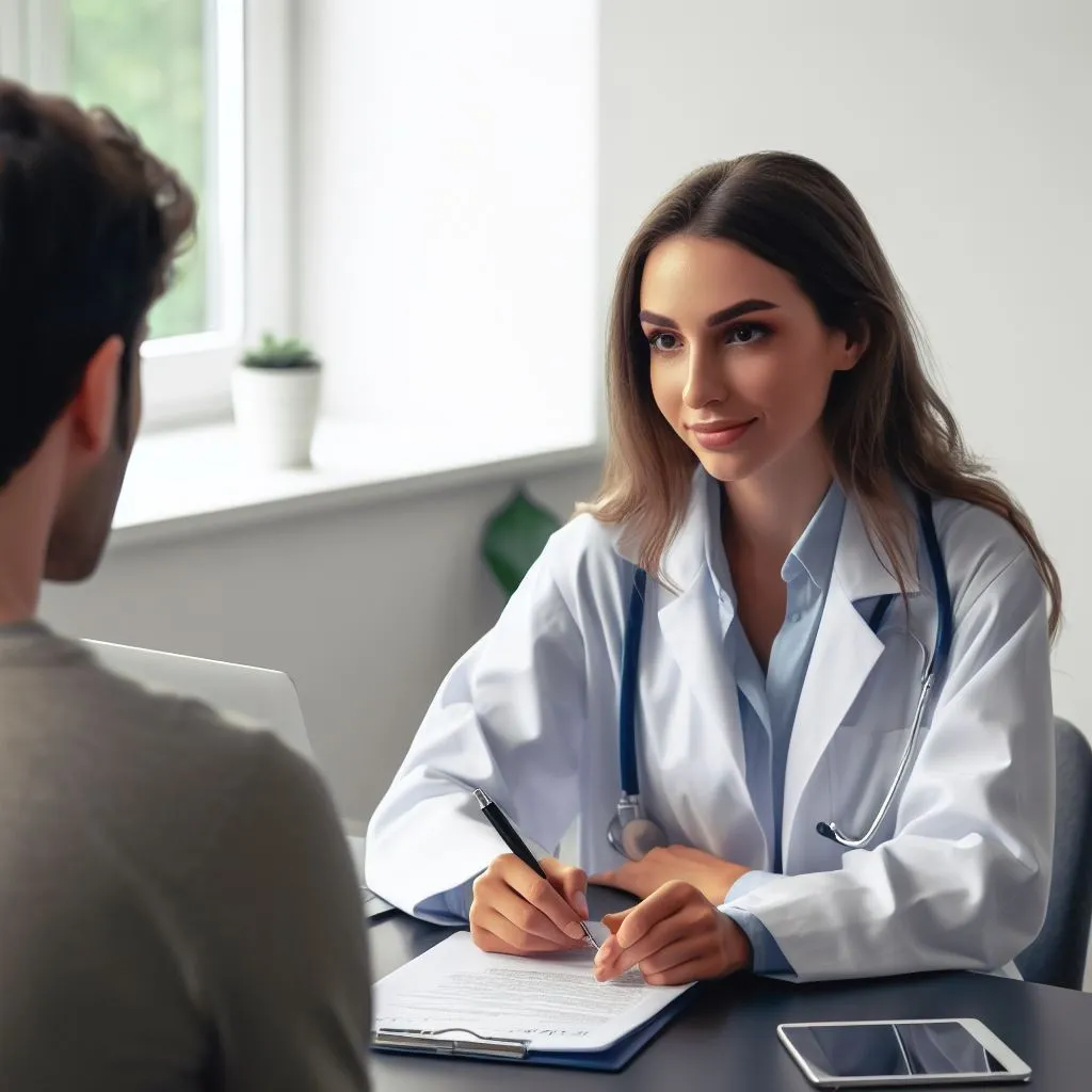 Врач консультирует пациента о процедуре